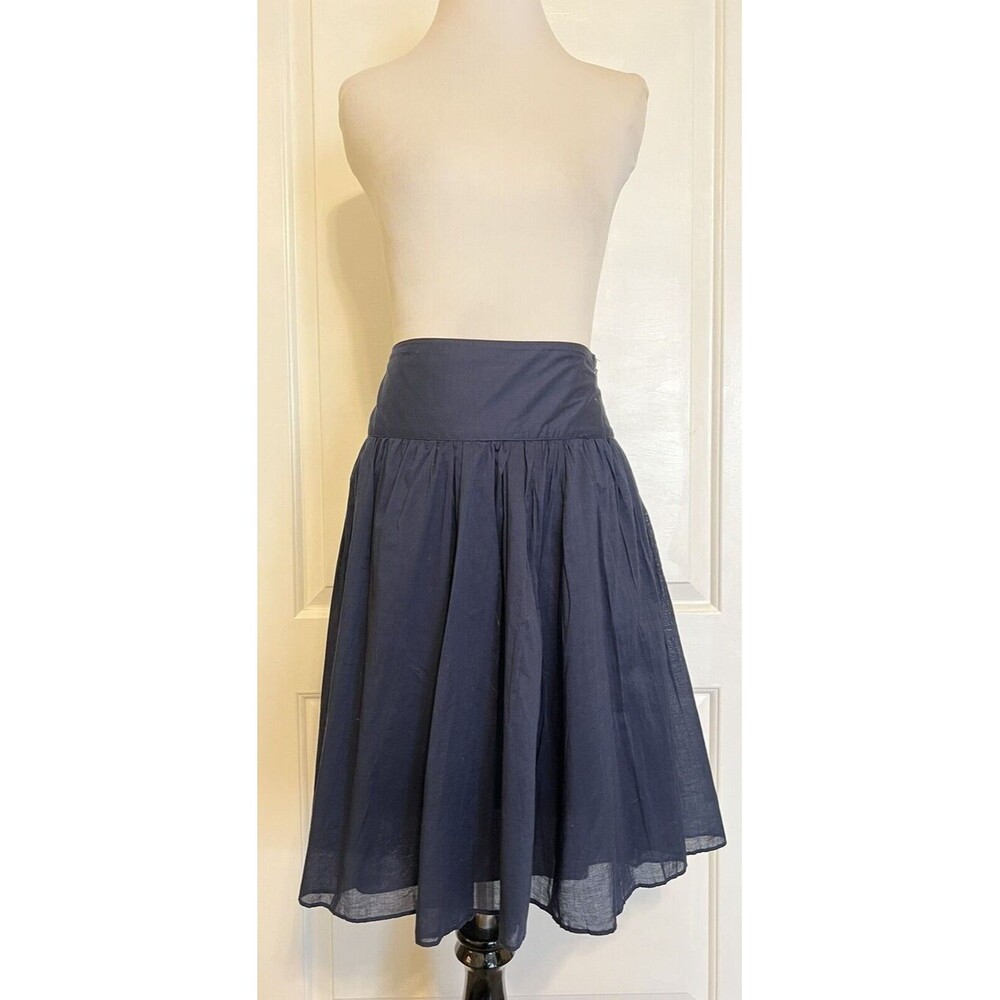 INC International Concepts Skirt Navy Blue A Line Knee Length Cotton 8 Career